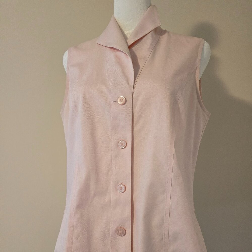 Jones New York Sleeveless Pink Button-Up Top